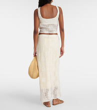SIR Rayure crochet cotton maxi skirt
