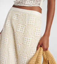 SIR Rayure crochet cotton maxi skirt