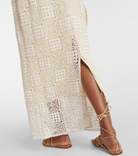 SIR Rayure crochet cotton maxi skirt