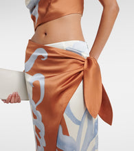 SIR Sorrento printed silk wrap skirt