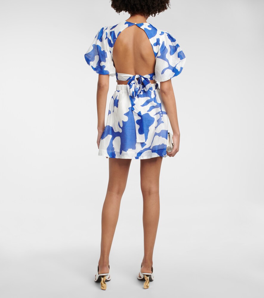 SIR Vivi printed cotton and silk minidress