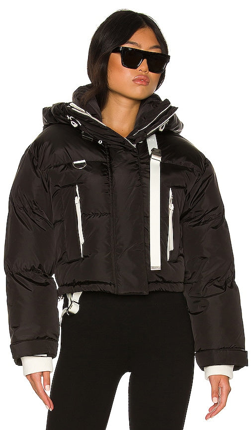 Shoreditch Ski Club Willow Short Puffer in Black
