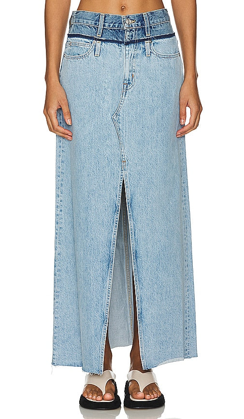 SLVRLAKE Re-work Dallas Midi Skirt in Blue - SLVRLAKE Re-work Dallas - Jupe mi-longue en bleu - SLVRLAKE 重新设计达拉斯蓝色中长裙 - SLVRLAKE Rework Dallas Midirock in Blau - SLVRLAKE Re-work 달라스 미디 스커트 블루 색상 - SLVRLAKE Gonna longuette Dallas rielaborata in blu
