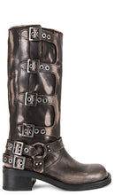 Steve Madden Rocky Boot in Black | Black Distressed Moto Boots for Women