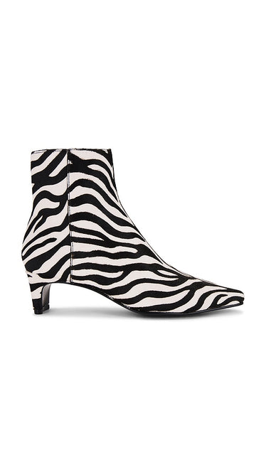 Steve Madden Delvie Boot in Black,White | Zebra Ankle Boots for Women