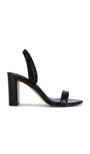 Steve Madden Emile Heel in Black | Black Leather Sling Back Heels for Women