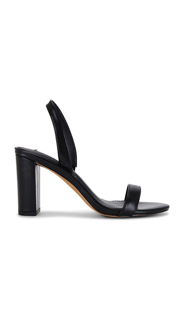 Steve Madden Emile Heel in Black | Black Leather Sling Back Heels for Women