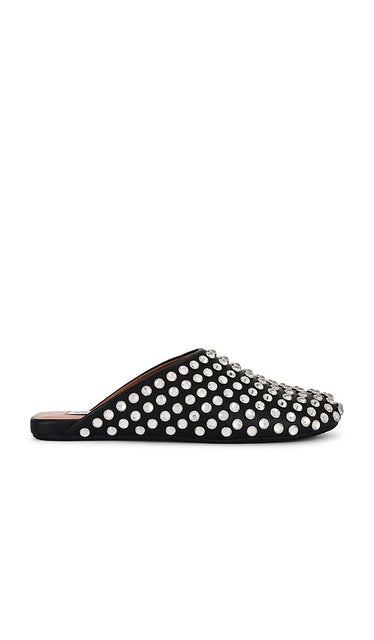 Steve Madden Glimmer Flat in Black | Rhinestone Ballet Flats for Women