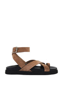 Steve Madden Mira Sandal in Tan | Taupe Nubuck Strappy Sandals for Women