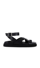 Steve Madden Mira Sandals in Black | Black Flat Sandals for Women