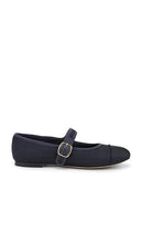 Steve Madden Dory Mary Jane Flat in Navy | Navy Satin Mary Jane Flats for Women
