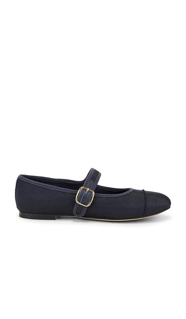 Steve Madden Dory Mary Jane Flat in Navy | Navy Satin Mary Jane Flats for Women