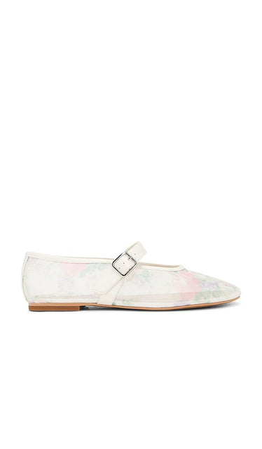 Steve Madden Dreaming Flats in Ivory | Floral Mesh Ballet Flats for Women