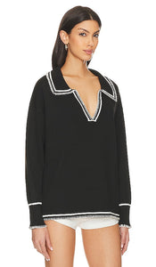 SNDYS Arlington Collared Sweater in Black