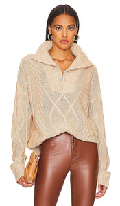 SNDYS Jax Knit Sweater in Cream - SNDYS Pull en tricot Jax en crème - SNDYS Jax 奶油色针织毛衣 - SNDYS Jax Strickpullover in Creme - SNDYS JAX 니트 스웨터크림 색상 - Maglione lavorato a maglia SNDYS Jax in crema