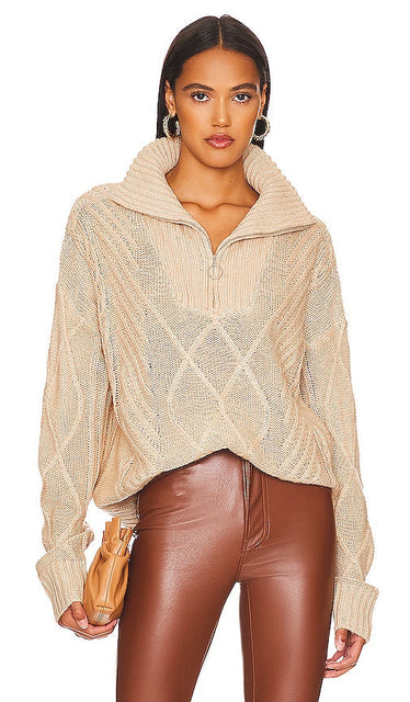 SNDYS Jax Knit Sweater in Cream - SNDYS Pull en tricot Jax en crème - SNDYS Jax 奶油色针织毛衣 - SNDYS Jax Strickpullover in Creme - SNDYS JAX 니트 스웨터크림 색상 - Maglione lavorato a maglia SNDYS Jax in crema