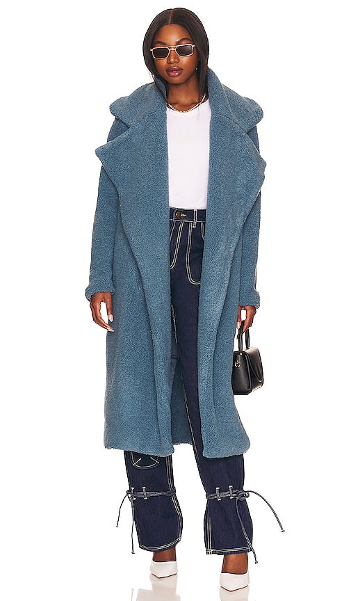SNDYS x REVOLVE Teddy Coat in Teal