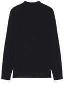 Soft Cloth Polo Sweater in Navy