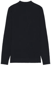 Soft Cloth Polo Sweater in Navy