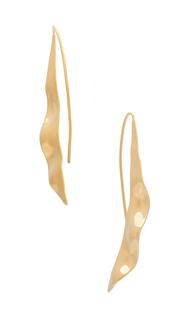 SOKO Bidu Wave Threader Earrings in Metallic Gold