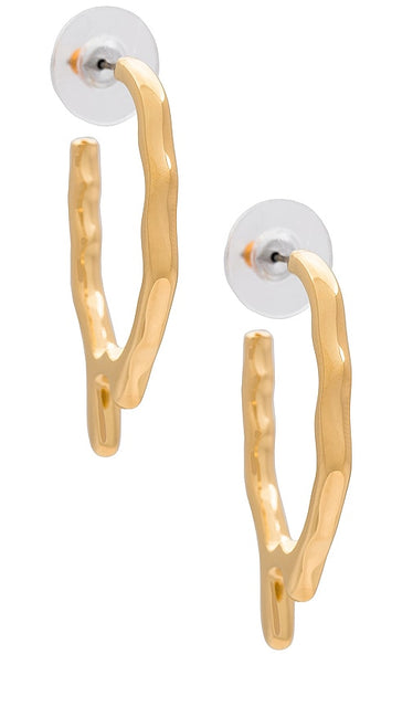 SOKO Tiriko Midi Drip Hoop Earrings in Metallic Gold