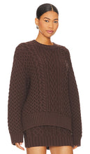 Song of Style Naara Cable Crew Pullover in Brown