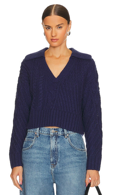 Song of Style Galiena Cable Sweater in Navy - Chandail torsadé Galiena Song of Style en bleu marine - Song of Style 海军蓝 Galiena 绞花毛衣 - Song of Style Galiena Zopfpullover in Marineblau - Song of Style Galiena 케이블 스웨터 네이비 색상 - Maglione a trecce Song of Style Galiena in blu scuro