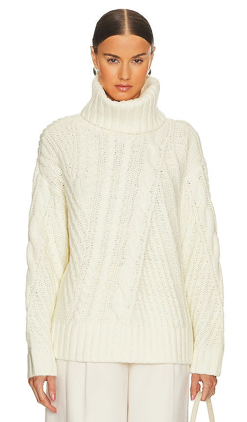 Song of Style Nantale Cable Sweater in Ivory - Song of Style - Pull torsadé Nantale en ivoire - Song of Style Nantale 象牙色绞花毛衣 - Song of Style Nantale Zopfpullover in Elfenbein - Song of Style Nantale 케이블 스웨터 아이보리 색상 - Maglione a trecce Song of Style Nantale in avorio