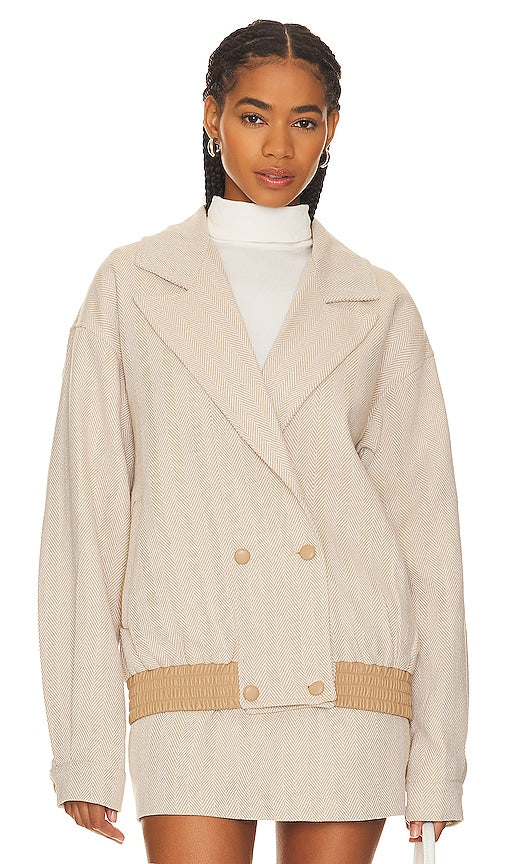 SOVERE Rebellion Bomber Coat in Cream