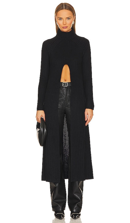SOVERE Souvenir Knit Maxi Sweater in Black - Pull long en tricot SOVERE Souvenir en noir - SOVERE 黑色纪念针织长毛衣 - SOVERE Souvenir Maxi-Strickpullover in Schwarz - SOVERE 수비니어 니트 맥시 스웨터블랙 색상 - SOVERE Maxi maglione lavorato a maglia souvenir in nero