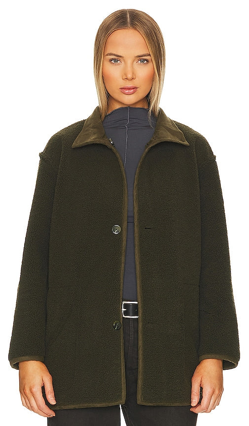 SPANX Reversible Sherpa Jacket in Dark Green