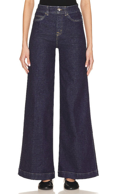 SPANX Wide Leg Jeans in Blue - Jean large SPANX en bleu - 蓝色 SPANX 阔腿牛仔裤 - SPANX Jeans mit weitem Bein in Blau - SPANX 와이드 레그 진블루 색상 - Jeans SPANX a gamba larga in blu
