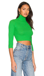 superdown Milenka Crop Sweater in Green