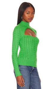 superdown Tanya Cut Out Sweater in Green