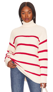 superdown Robyn Stripe Sweater in Ivory - superdown Pull à rayures Robyn en ivoire - superdown Robyn 象牙色条纹毛衣 - superdown Robyn Streifenpullover in Elfenbein - superdown 로빈 스트라이프 스웨터 - Maglione a righe Robyn superdown in avorio