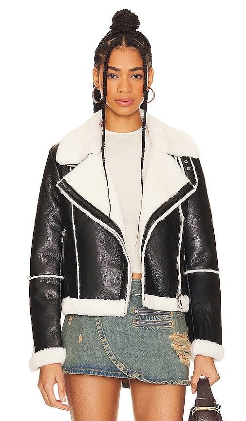 superdown Genna Zip Up Jacket in Black - superdown - Genna - Veste zippée en noir - superdown Genna 黑色拉链夹克 - Superdown Genna Zip Up Jacke in Schwarz - superdown Genna 집업 재킷 색상 - Giacca con zip superdown Genna in nero