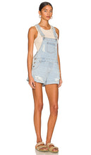 superdown Meghan Distressed Short Overalls in Blue