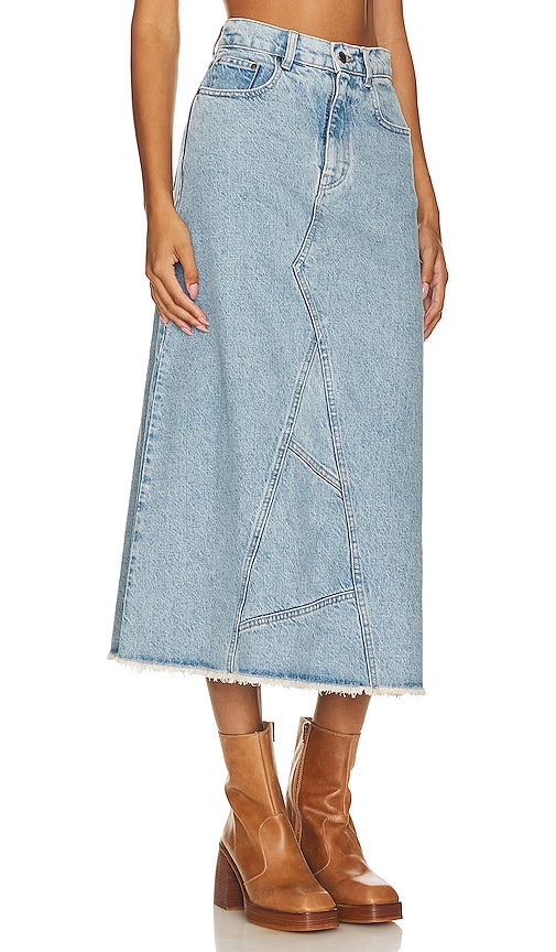 SPELL Eve Denim Skirt in Blue