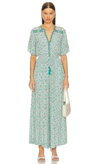 SPELL Sienna Jumpsuit in Teal - Combinaison SPELL Sienna en bleu sarcelle - SPELL Sienna 青色连身裤 - SPELL Sienna Overall in Blaugrün - SPELL Sienna 점프수트 - Tuta SPELL Sienna in verde acqua