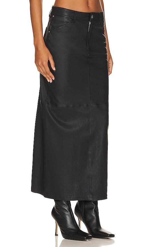 SPRWMN Leather Long Skirt in Black