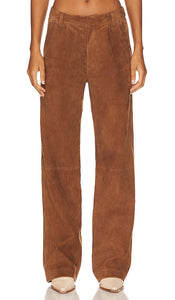 SPRWMN Leather Straight Leg Trousers in Cognac - Pantalon droit en cuir SPRWMN en cognac - SPRWMN 干邑色皮革直筒长裤 - SPRWMN Lederhose mit geradem Bein in Cognac - SPRWMN 가죽 스트레이트 레그 팬츠 - Pantaloni a gamba dritta in pelle SPRWMN color cognac