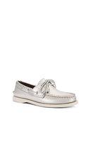 Sperry Ao 2 Eye Loafer in Metallic Silver, grey
