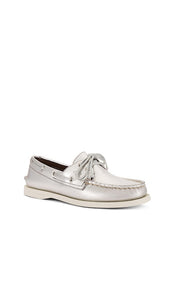 Sperry Ao 2 Eye Loafer in Metallic Silver, grey