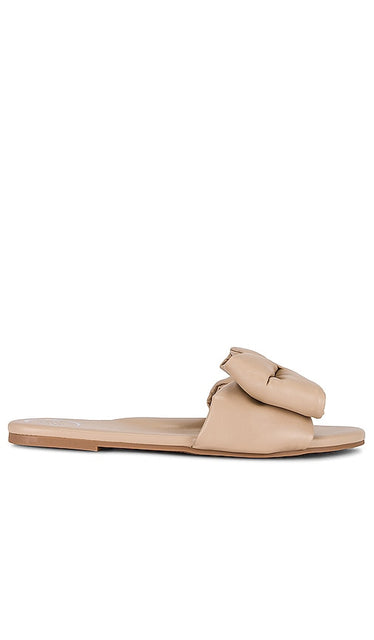 Solei Sea Rafie Sandal in Beige | Bistro Flat Sandals for Women