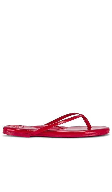 Solei Sea Indie Sandal in Red | Patent Red Flat Sandals for Women