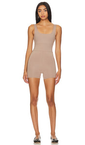 STRUT-THIS The Jett Reversible Romper in Tan