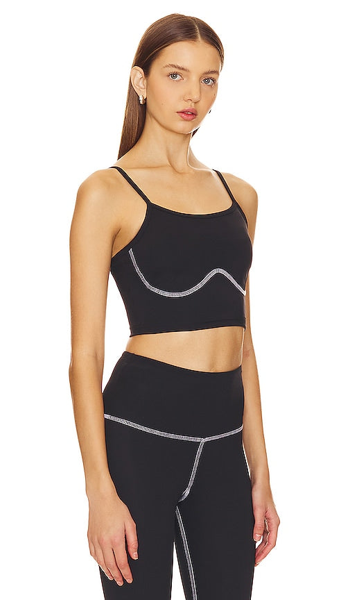 STRUT-THIS The Stitch Bustier Sports Bra in Black