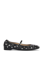 Stuart Weitzman Claris Stud Ballet Flat in Black | Black Ballet Flats for Women