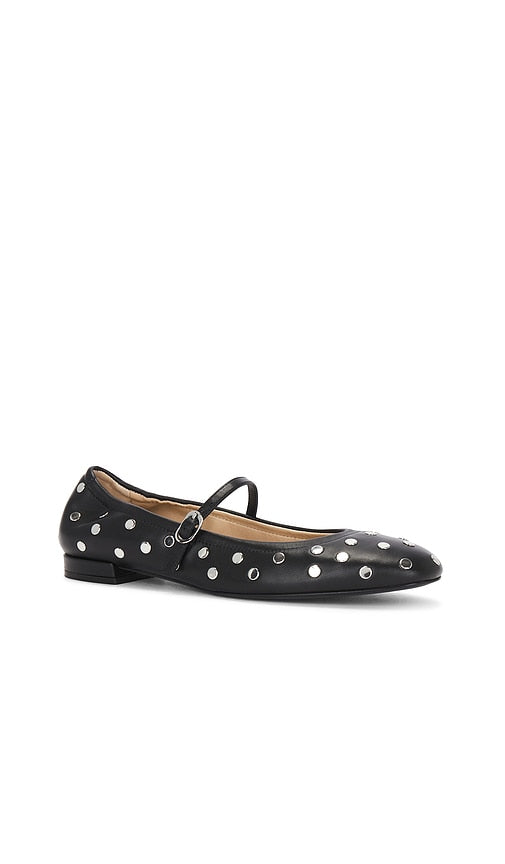 Stuart Weitzman Claris Stud Ballet Flat in Black