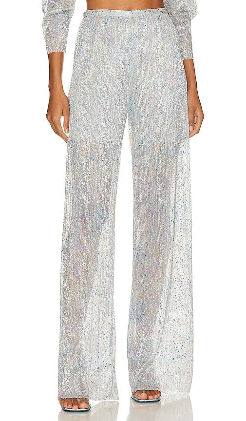 Sabina Musayev Funk Pant in Metallic Silver - Pantalon Funk Sabina Musayev en argent métallisé - Sabina Musayev 金属银色 Funk 长裤 - Sabina Musayev Funk Pant in Metallic-Silber - Sabina Musayev 펑크 팬츠 - Pantaloni Funk di Sabina Musayev in argento metallizzato